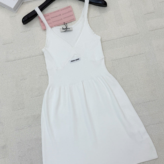 MIUMIU 26S RIBBED KNIT CAMI MINI DRESS 1202
