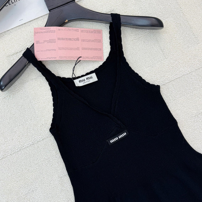 MIUMIU 26S RIBBED KNIT CAMI MINI DRESS 1203