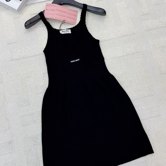 MIUMIU 26S RIBBED KNIT CAMI MINI DRESS 1203
