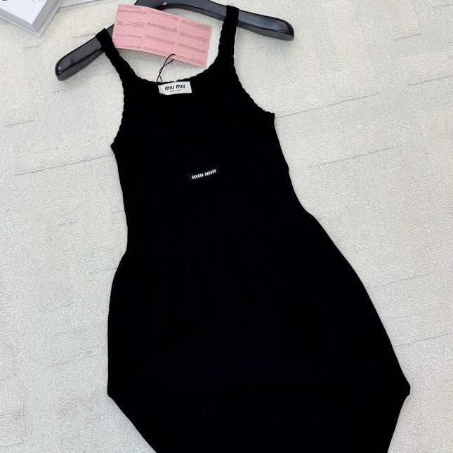 MIUMIU 26S RIBBED KNIT CAMI MINI DRESS 1203
