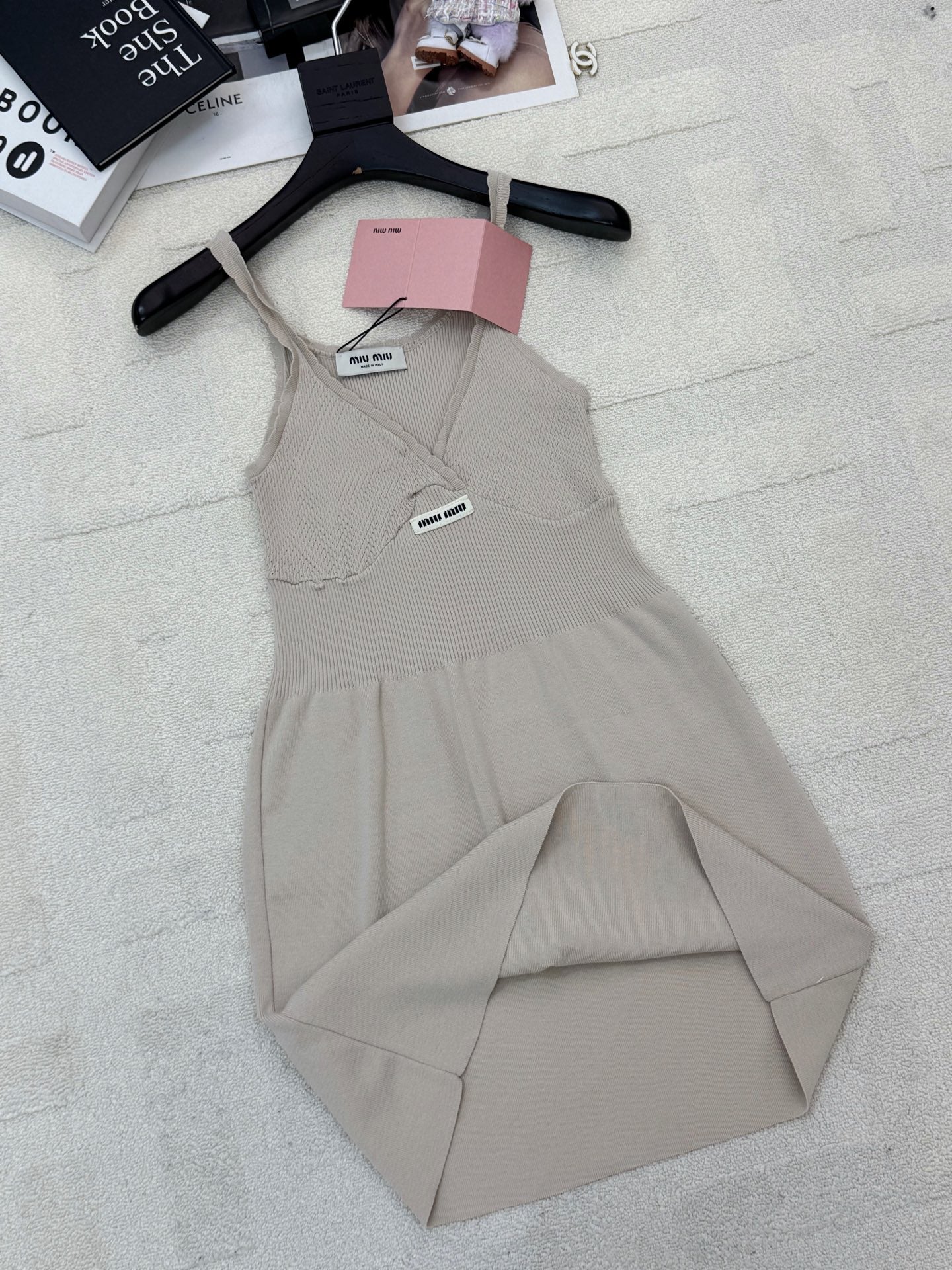 MIUMIU 26S RIBBED KNIT CAMI MINI DRESS 1204