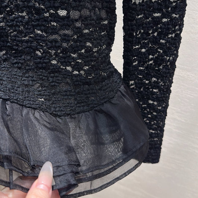 CHANEL 26S SHEER ORGANZA BLOUSE 660