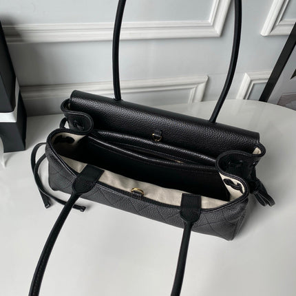 CHANEL 26S BOWLING BAGUETTE BAG 30CM IN BLACK CAVIAR CALFSKIN