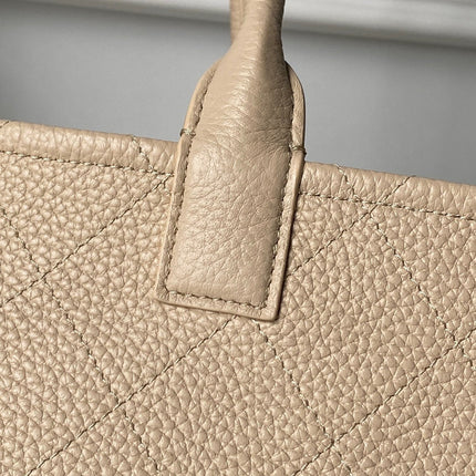 CHANEL 26S BOWLING BAGUETTE BAG 30CM IN BEIGE CAVIAR CALFSKIN