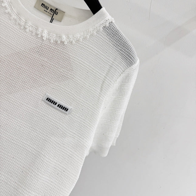 MIUMIU 26S SHORT-SLEEVED SWEATER STYLE 1063