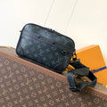 NANO ALPHA BAG 24 IN BLACK MONOGRAM ECLIPSE CANVAS AND COWHIDE