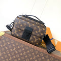 LV 26S S LOCK CROSSBODY BAG 22 IN BROWN EMBOSSED TAURILLON LEATHER
