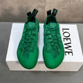 LOEWE 26S LACE UP SNEAKERS IN GREEN SUEDE AND RUBBER SOLE