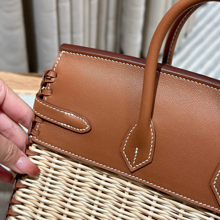 HM BIRKIN PICNIC 25 CM IN CAMEL CALFSKIN SILVER HARDWARE