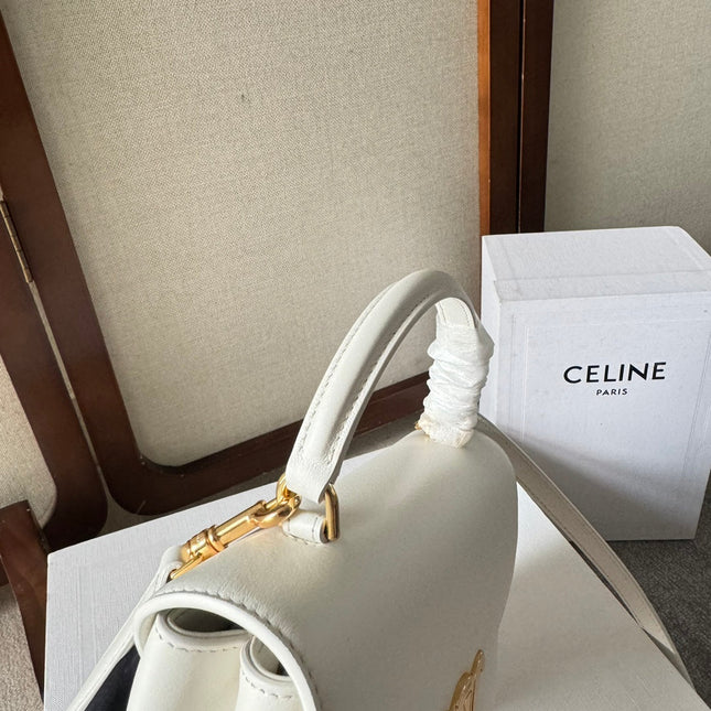 TEEN NINO BAG 20 IN WHITE SOFT CALFSKIN GOLD HARDWARE