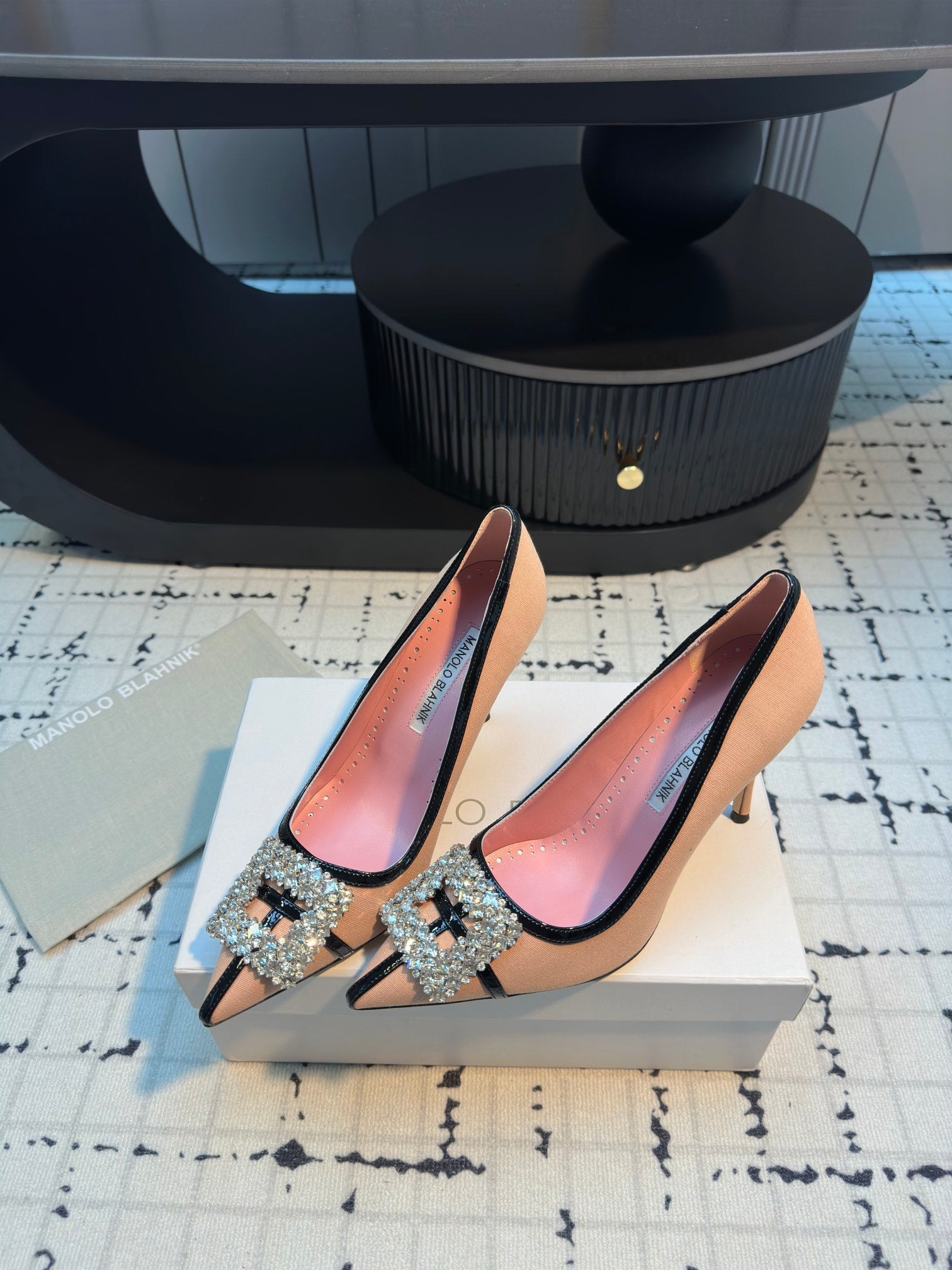 HANGISI 100 MM IN PEACH PINK SUEDE