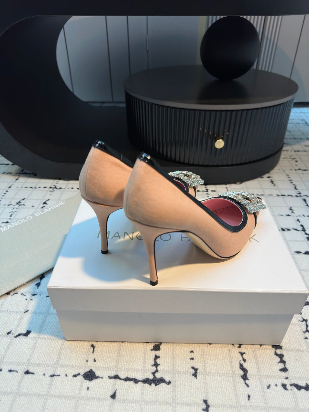 HANGISI 100 MM IN PEACH PINK SUEDE