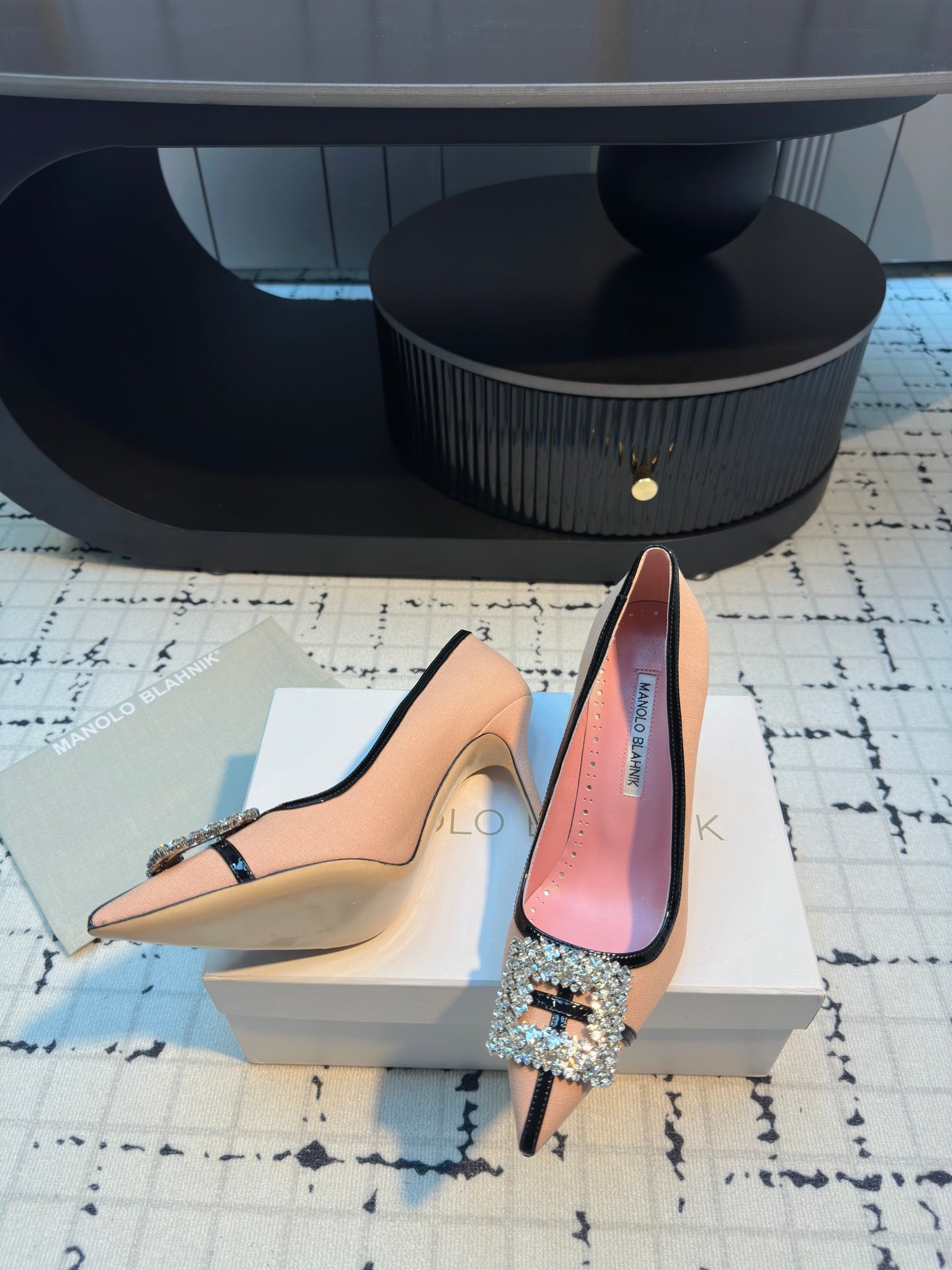 HANGISI 100 MM IN PEACH PINK SUEDE