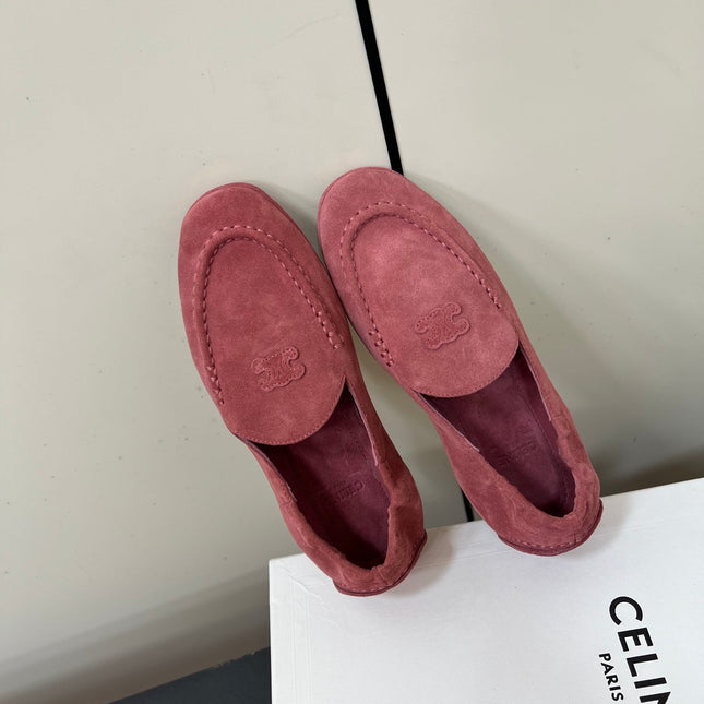 CELINE 26S MAILLON TRIOMPHE LOAFER IN PINK SUEDE