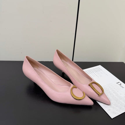 DIOR 26S POINTED-TOE HIGH HEELS 35MM IN PINK CALFSKIN GOLD HARDWARE
