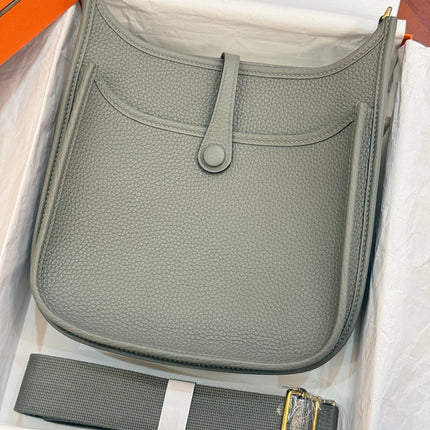 HM 26S EVELYNE BAG 23MM IN GRAY GRAINED CALFSKIN