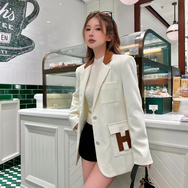 HERMES 25S LAPEL BLAZER 390