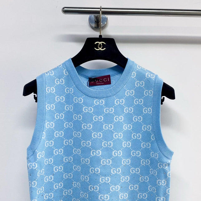 GUCCI 26S EMBELLISHED SLEEVELESS SWEATER 107