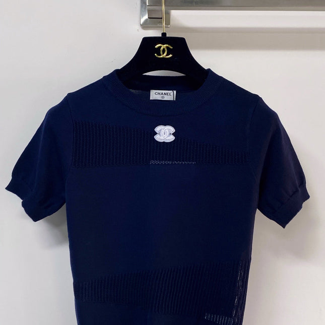 CHANEL 26S SHORT-SLEEVE KNIT TOP STYLE 1087