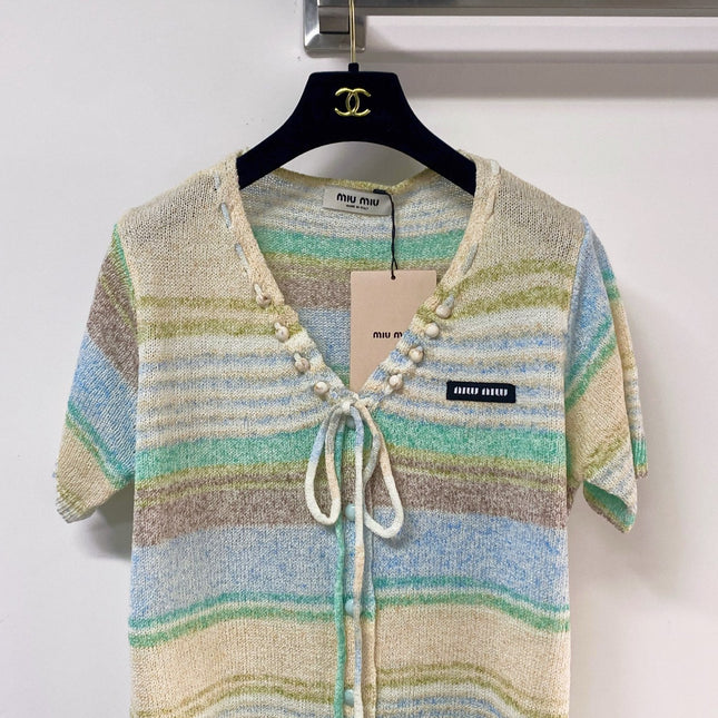 MIUMIU 26S SHORT-SLEEVED SWEATER STYLE 1130