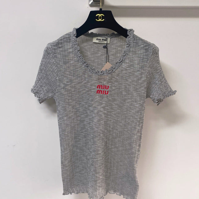 MIUMIU 26S SHORT-SLEEVED SWEATER STYLE 1136