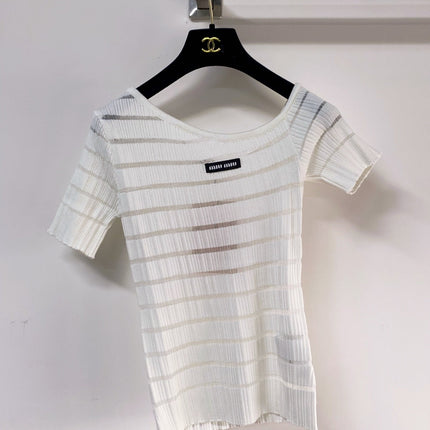 MIUMIU 26S SHORT-SLEEVED SWEATER STYLE 1126