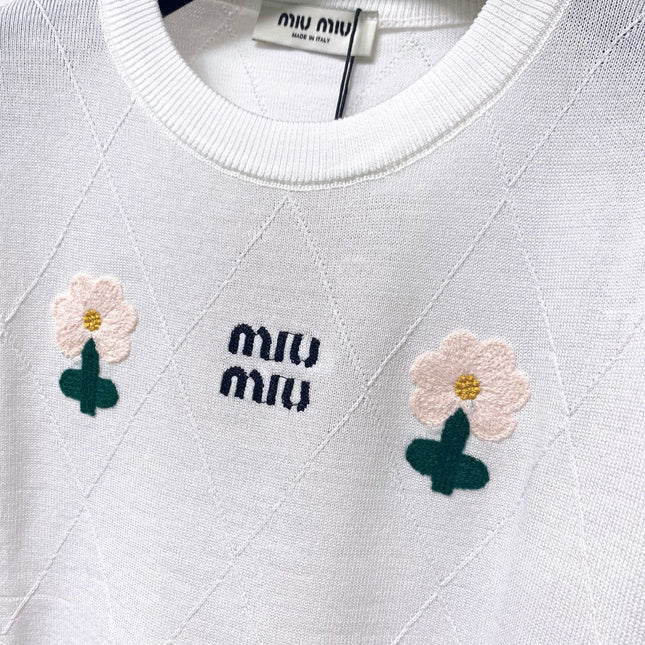 MIUMIU 26S SHORT-SLEEVED SWEATER STYLE 1049