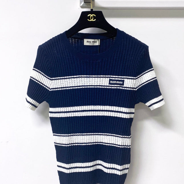 MIUMIU 26S SHORT-SLEEVED SWEATER STYLE 1058