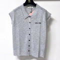 MIUMIU 26S SLEEVELESS KNIT POLO TOP 1167