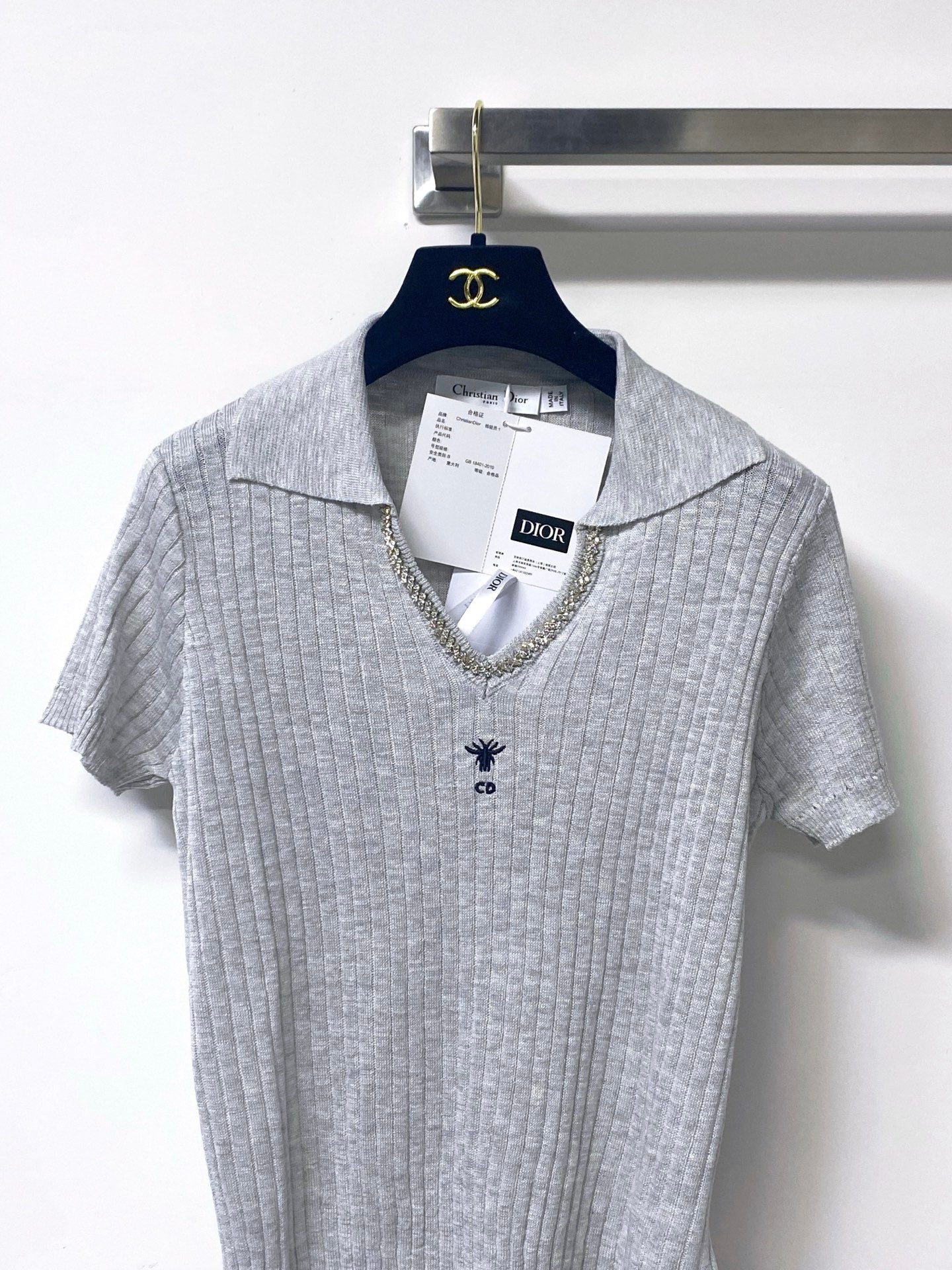 DIOR 26S SHORT-SLEEVED KNIT POLO SHIRT 1239