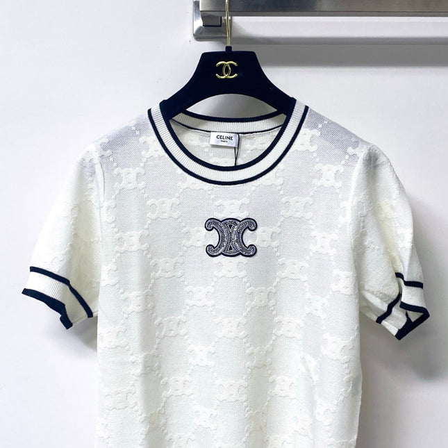 CELINE 26S SHORT SLEEVE KNIT TOP 306