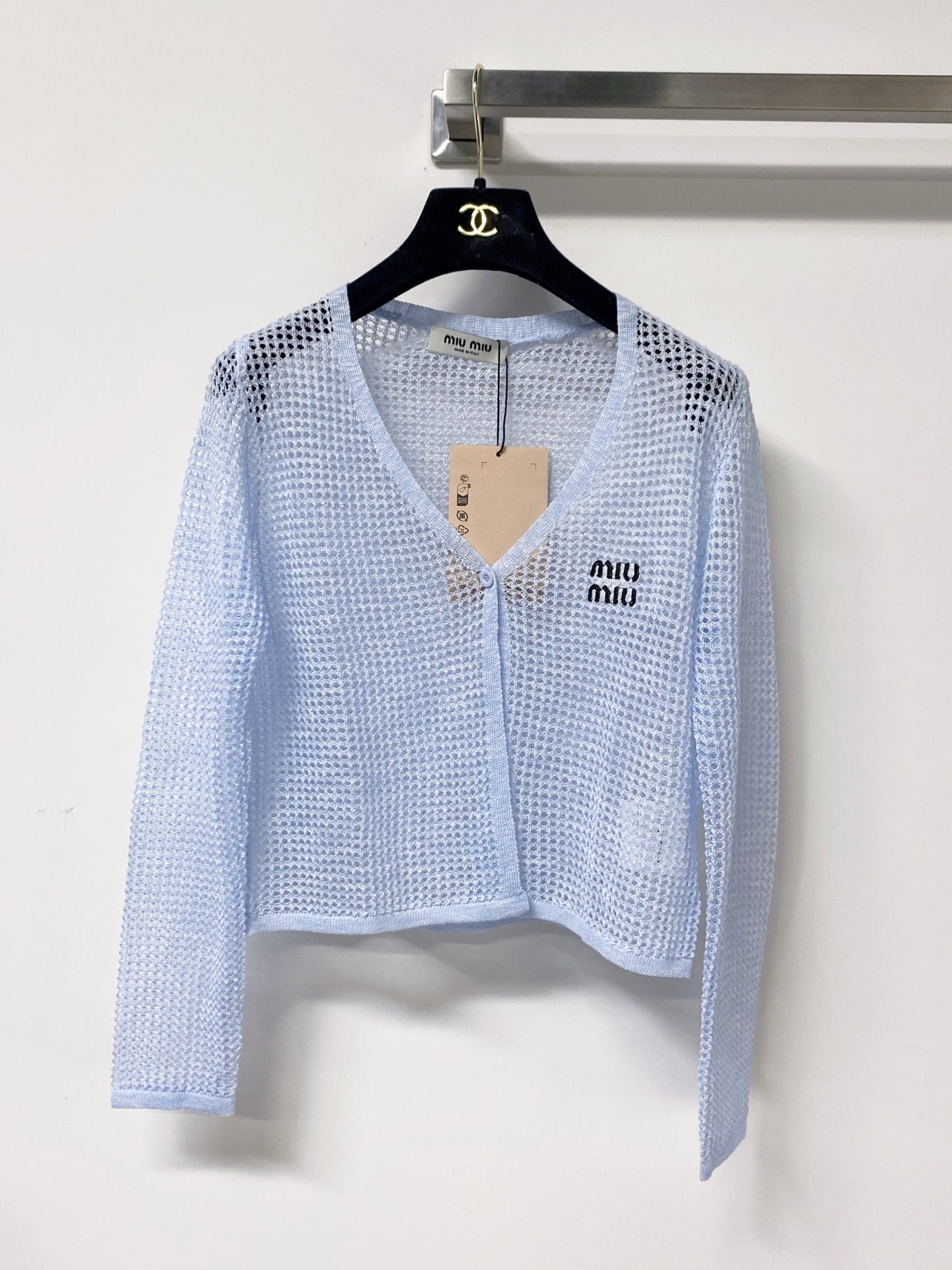 MIUMIU 26S CAMI TOP & OPEN KNIT CROPPED CARDIGAN SET 1173
