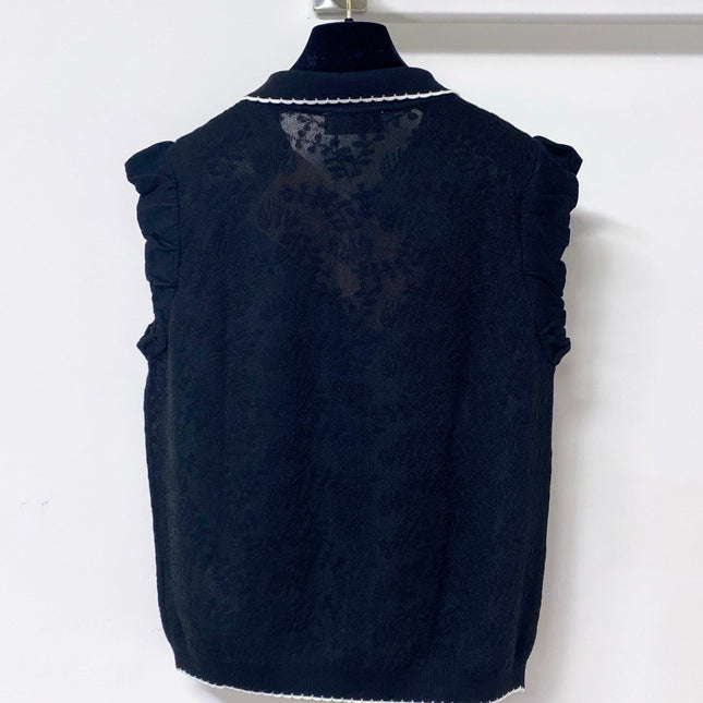 MIUMIU 26S SLEEVELESS KNIT POLO TOP 1150