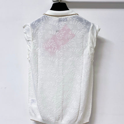 MIUMIU 26S SLEEVELESS KNIT POLO TOP 1149