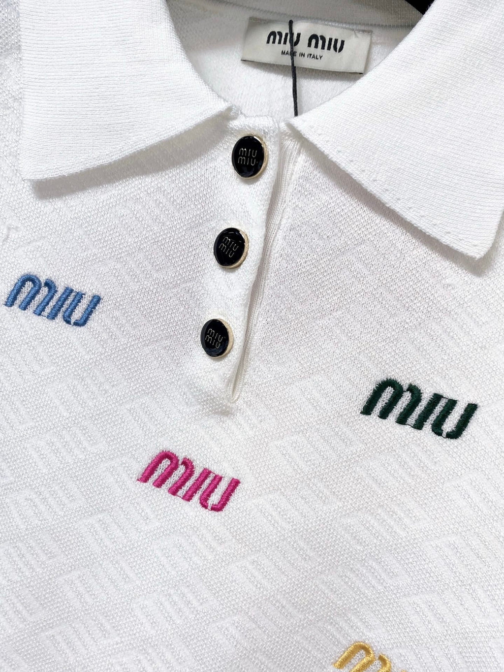 MIUMIU 26S SLEEVELESS KNIT POLO TOP 1236