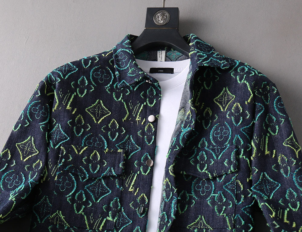 LV SHIRT IN NAVY BLUE MONOGRAM DENIM 239035