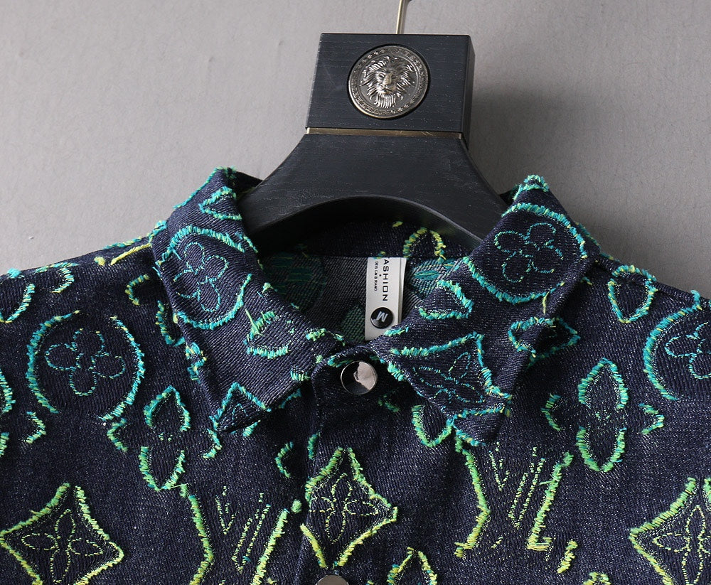 LV SHIRT IN NAVY BLUE MONOGRAM DENIM 239035