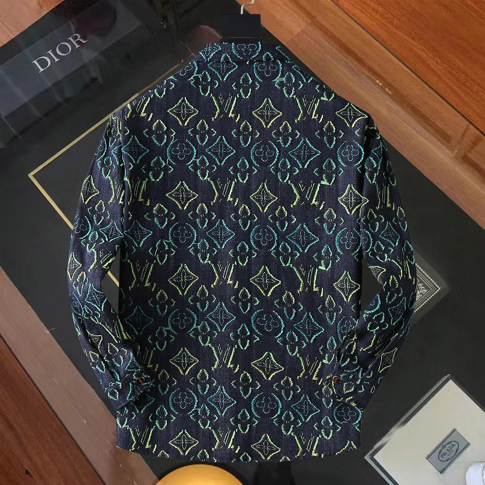 LV SHIRT IN NAVY BLUE MONOGRAM DENIM 239035