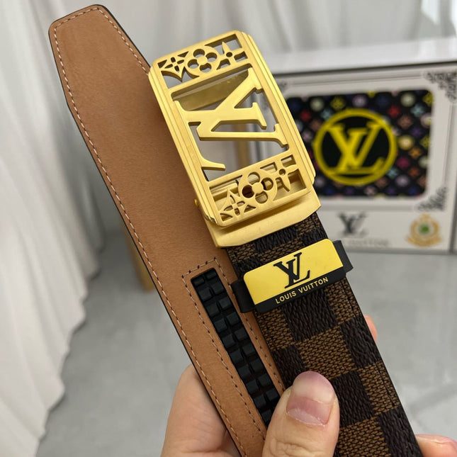 LV 25S BELT 35 MM IN BROWN CALFSKIN 593274