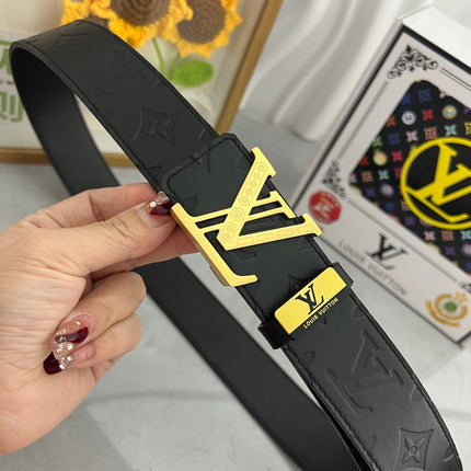 LV 25S BELT 38 MM IN BLACK CALFSKIN 593277