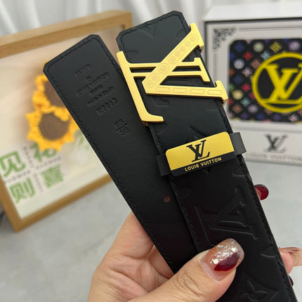 LV 25S BELT 38 MM IN BLACK CALFSKIN 593277