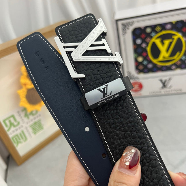 LV 25S BELT 38 MM IN BLACK CALFSKIN 593289