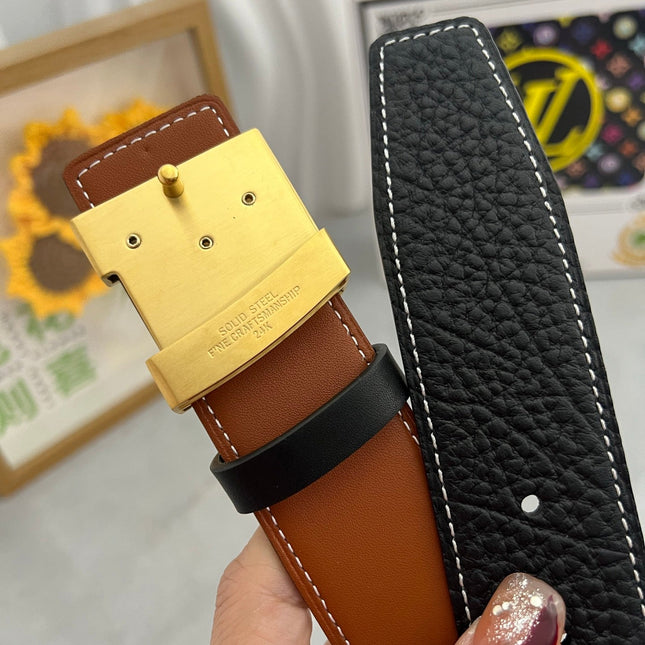 LV 25S BELT 38 MM IN BLACK CALFSKIN 593290
