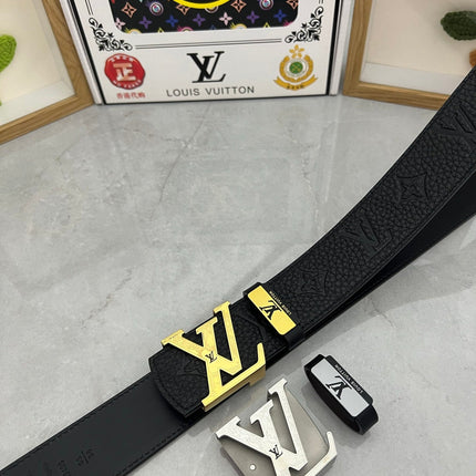 LV 25S BELT 38 MM IN BLACK CALFSKIN 593284