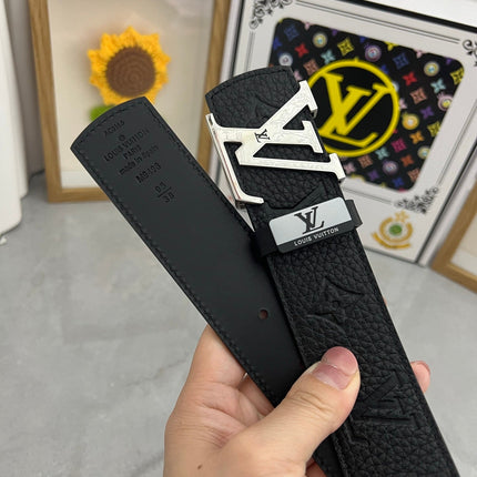 LV 25S BELT 38 MM IN BLACK CALFSKIN 593283