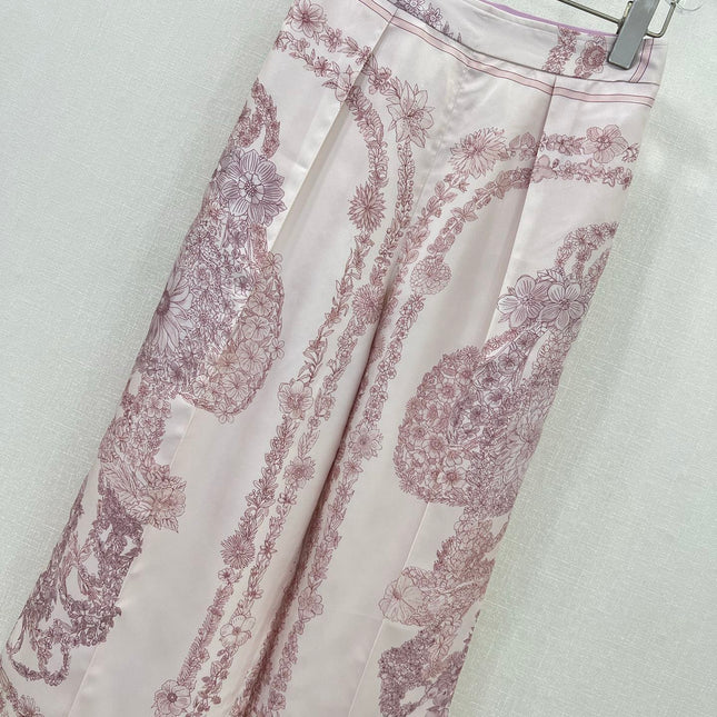 HM PRINTED SILK WIDE-LEG PANTS 269258
