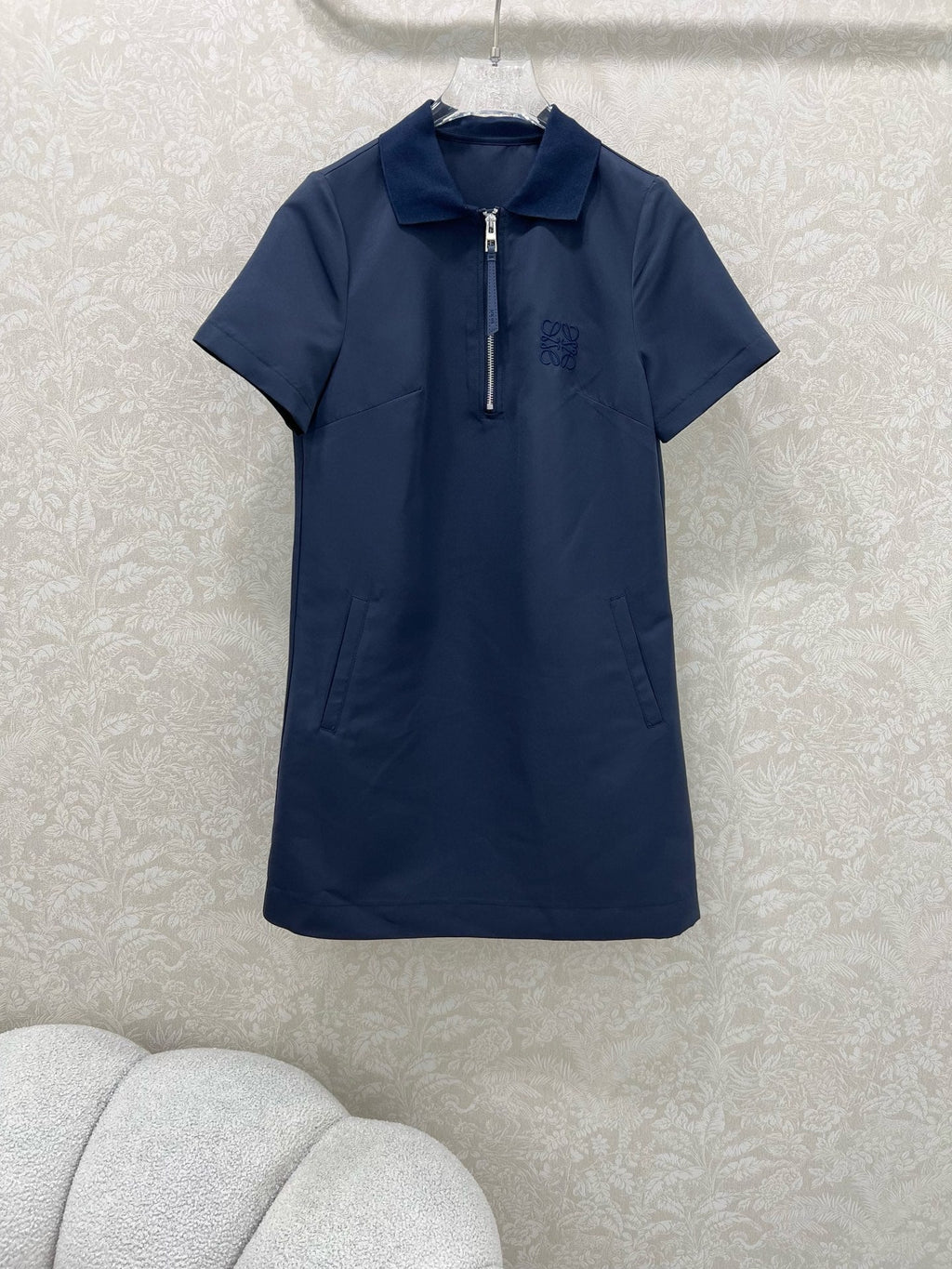 LOEWE SHORT-SLEEVE SHIFT DRESS WITH SIDE POCKETS 269160