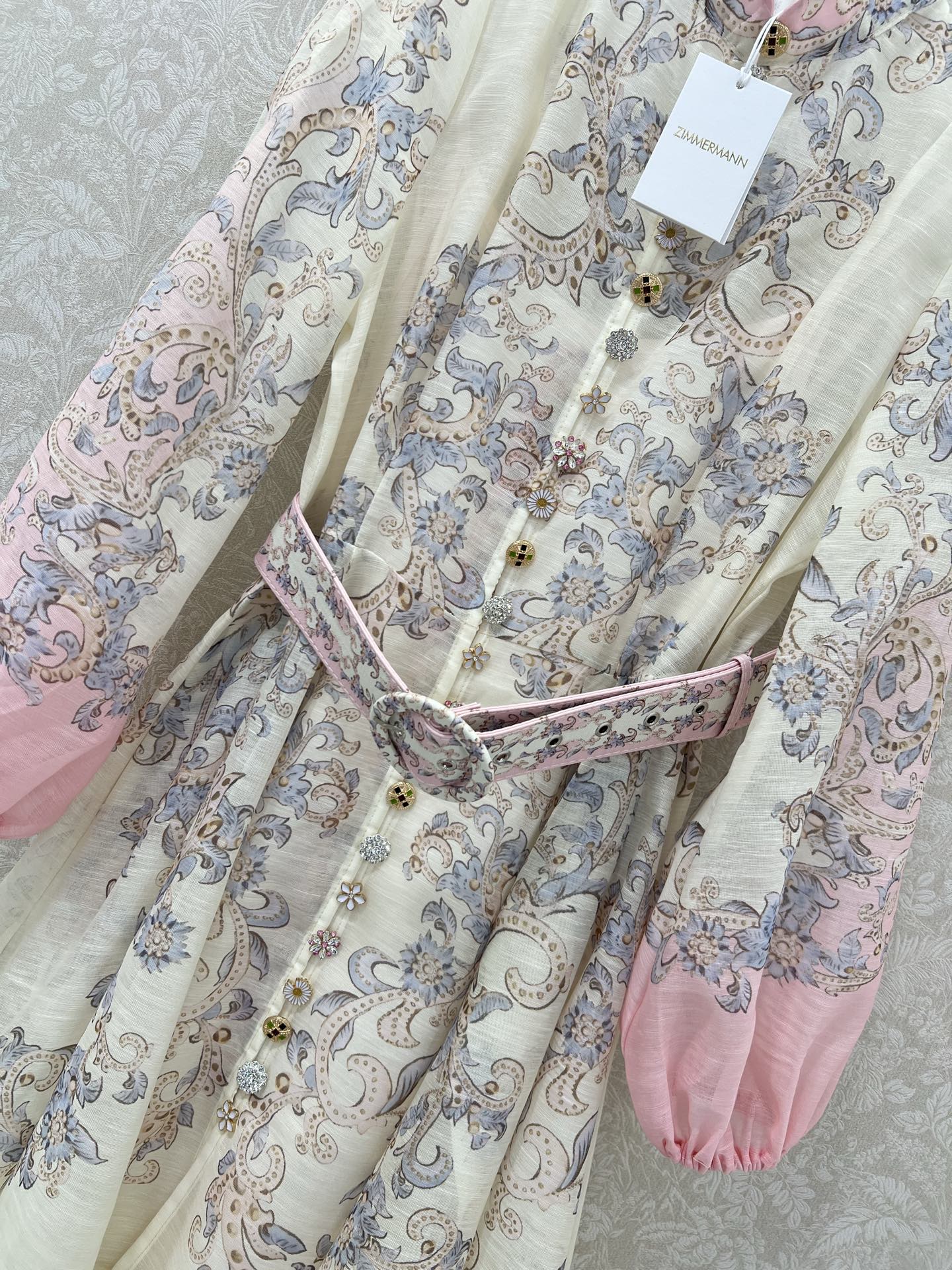 ZIMMERMANN SHORT DRESS WITH A STAND COLLAR 275114