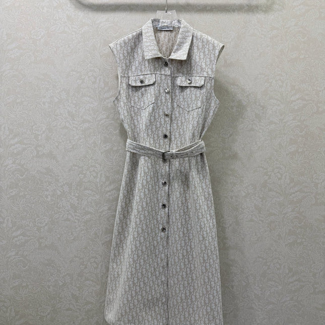 DIOR 26S SLEEVELESS MONOGRAM PRINT DRESS 1219