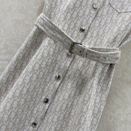 DIOR 26S SLEEVELESS MONOGRAM PRINT DRESS 1219